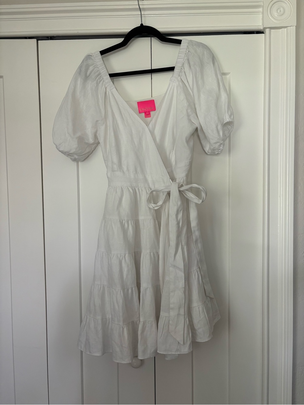 Lilly Pulitzer White Linen Wrap Dress Iralee